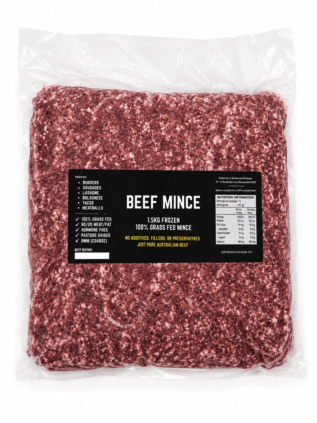 Frozen 1.5kg Grass-Fed Mince - The Herd Biltong